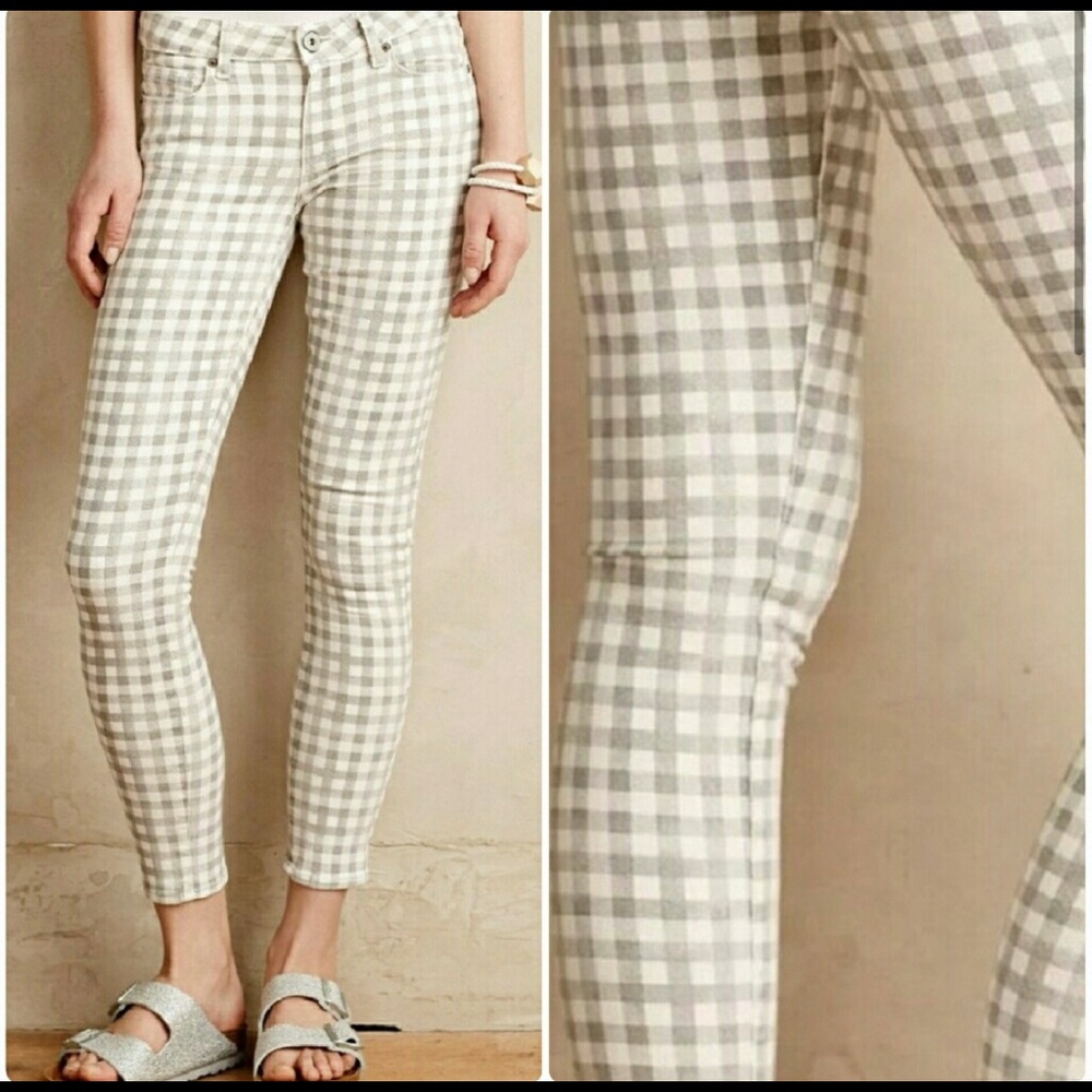 Paige Jeans 👖 Verdugo Ankle Grey Gingham Size 26